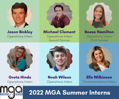 graphic featuring headshots of the 2022 interns