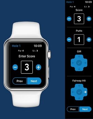 graphic showing the features of the ghin app on apple watch