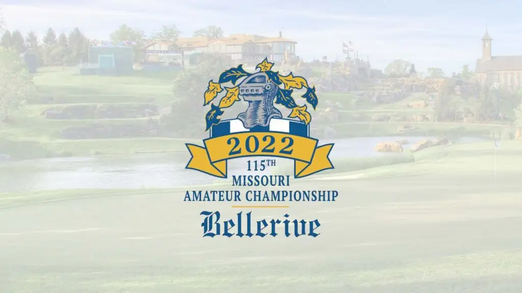 missouri amateur championship logo over an image of a golf course